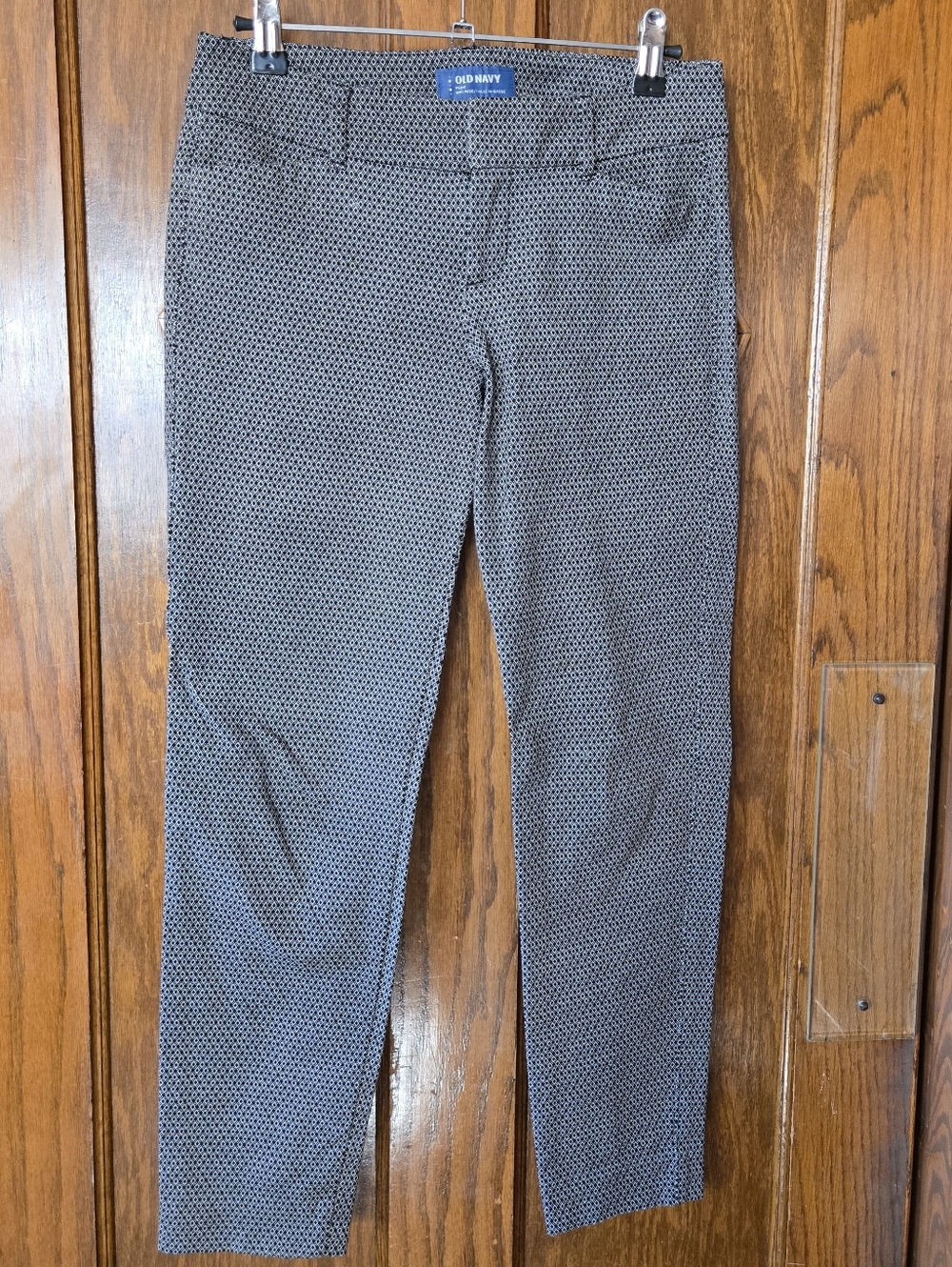 Old Navy Black & White Microdot Pixie Straight Ankle Cropped Pants Size 2